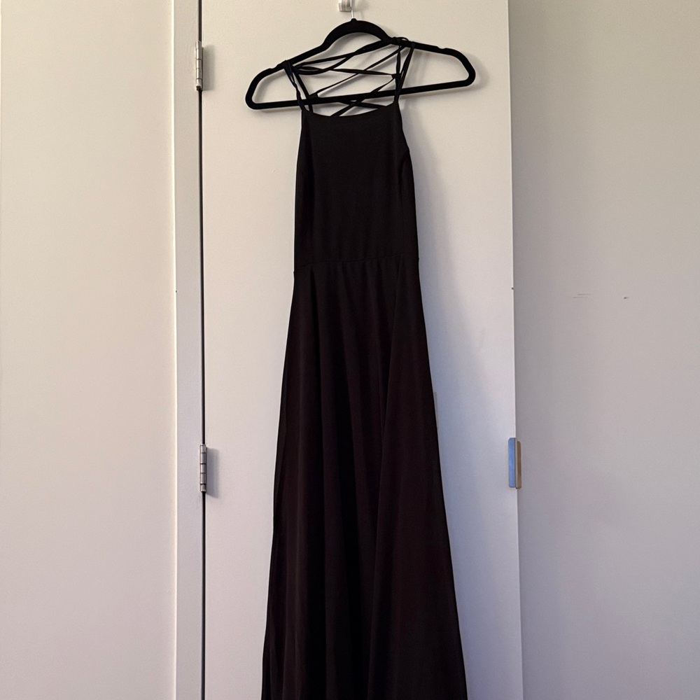 Lulu's Strappy Black Maxi Dress